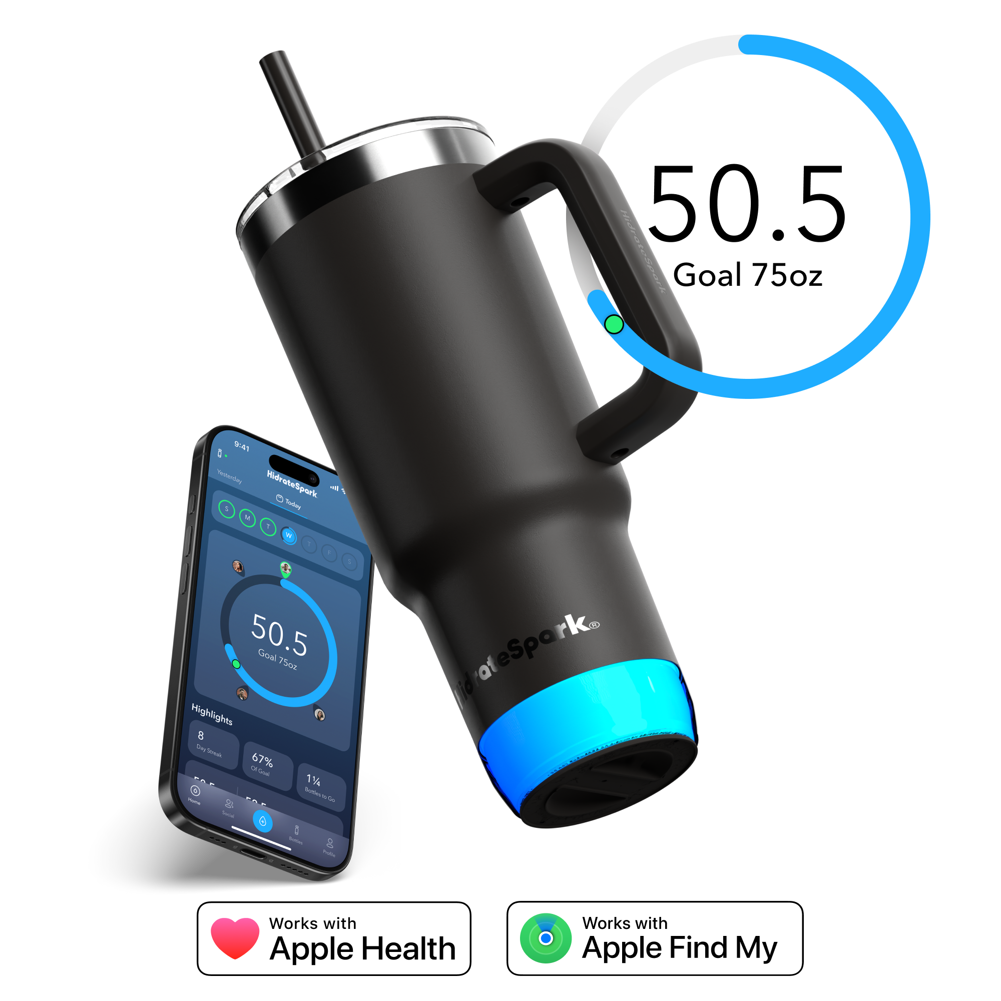 30 oz HidrateSpark PRO 2 – Smart Tumbler - Bluetooth Water Tracker