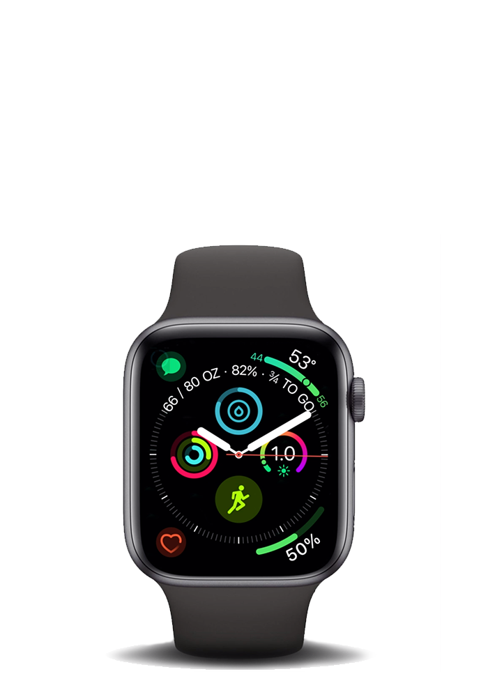 apple watch with hidratespark app and water tracker app on home screen complication