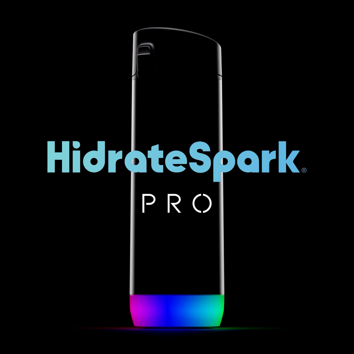 HidrateSpark PRO Tritan Plastic - 24 oz. Smart Water Bottle + Bonus Straw  Lid - Black - Apple