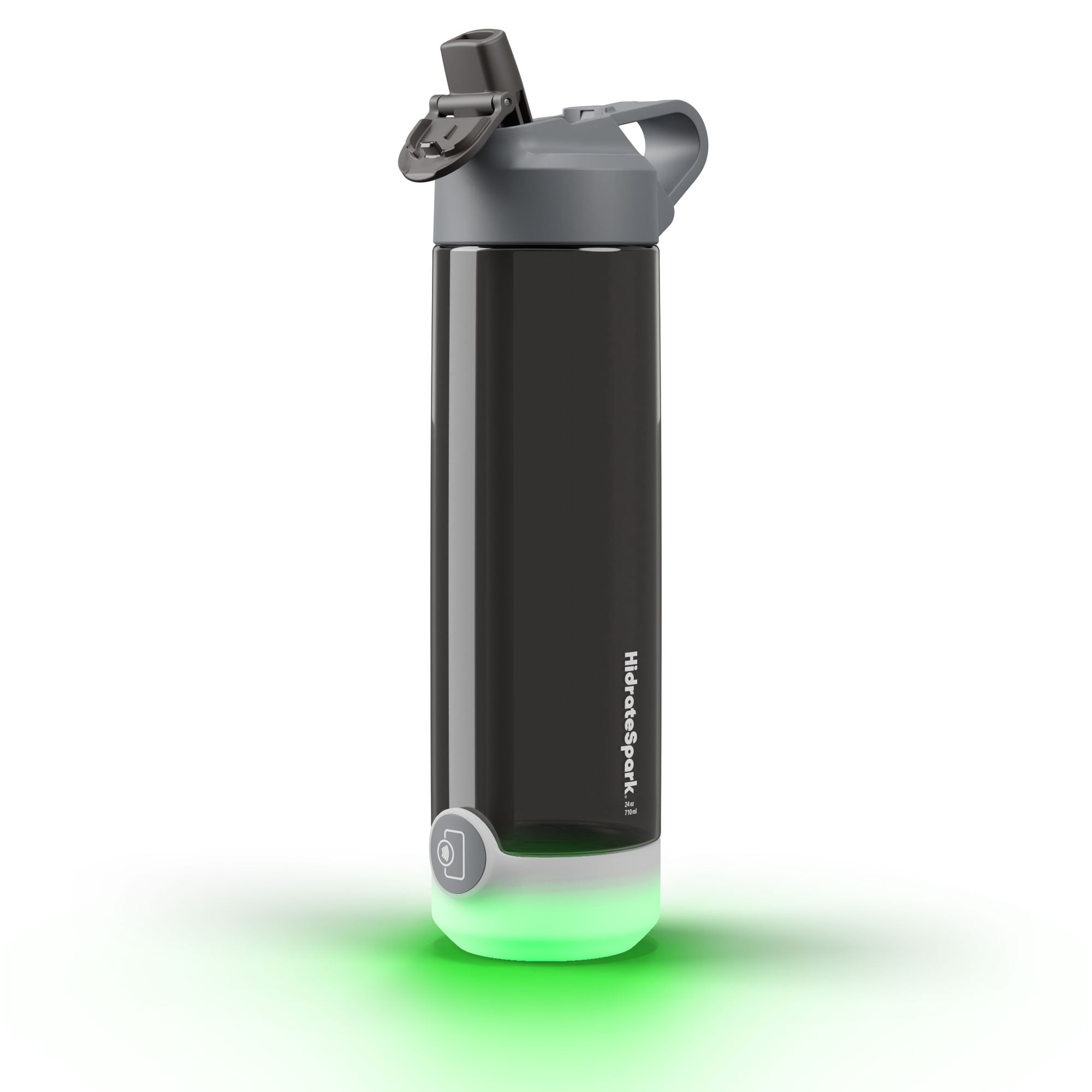 HidrateSpark PRO Tritan Plastic - 24 oz. Smart Water Bottle + Bonus Straw  Lid - Black - Apple